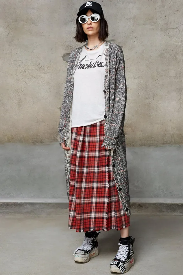 R13 Sweaters Women Long Cardigan 8211 Printed Tweed