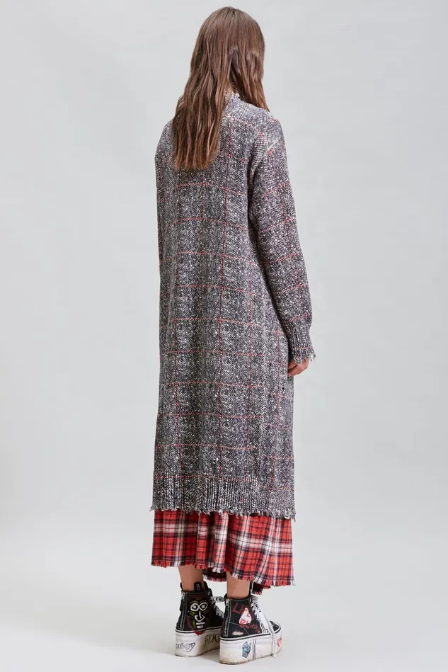 R13 Sweaters Women Long Cardigan 8211 Printed Tweed