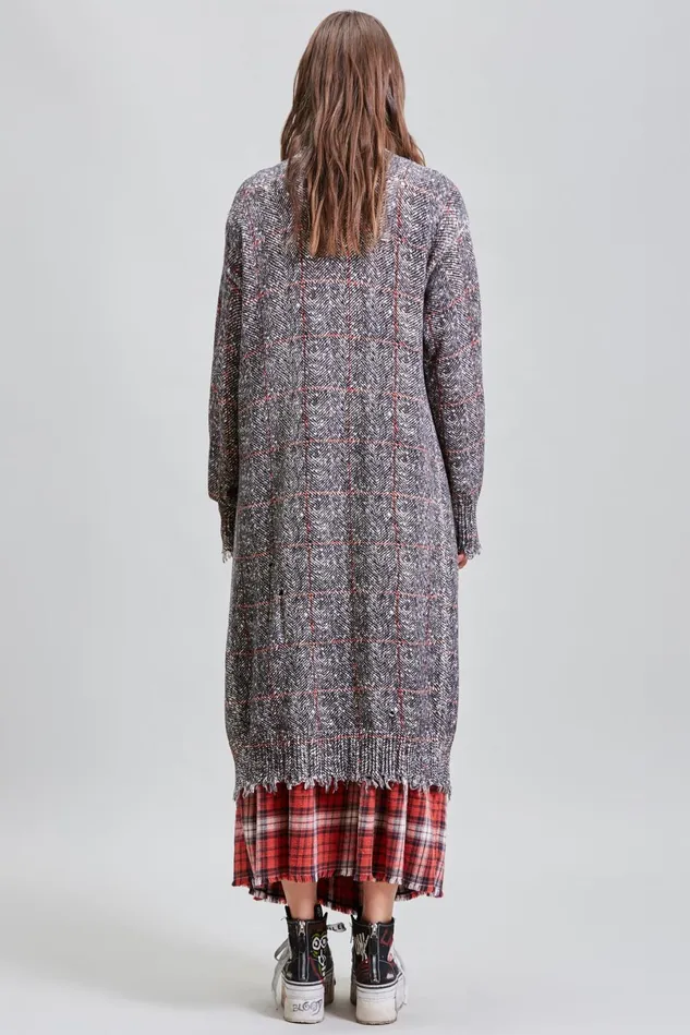 R13 Sweaters Women Long Cardigan 8211 Printed Tweed