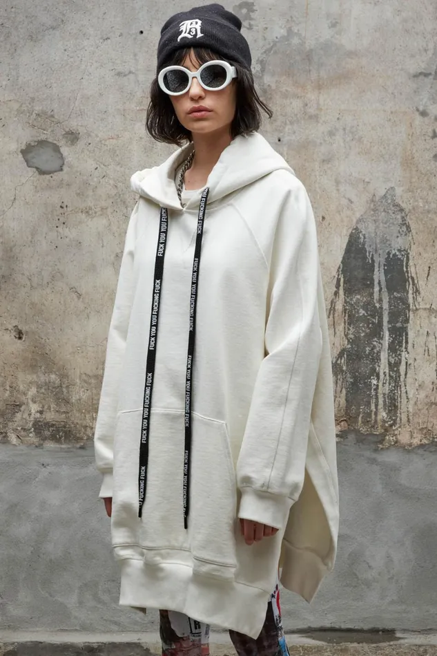 R13 Sweatshirts Women Oversized Hoodie Cape 8211 White