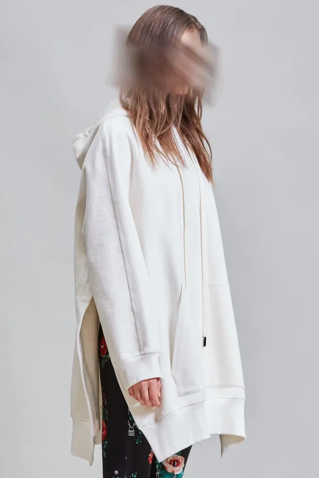 R13 Sweatshirts Women Oversized Hoodie Cape 8211 White