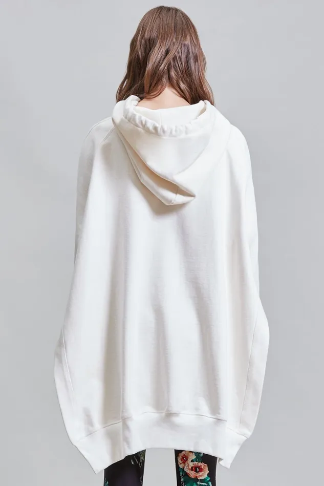 R13 Sweatshirts Women Oversized Hoodie Cape 8211 White