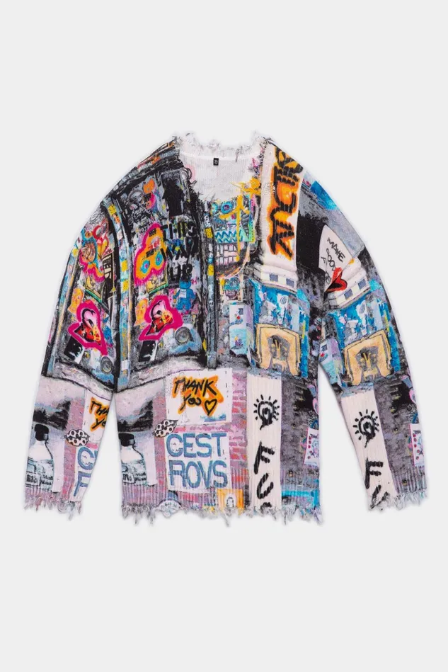 R13 Tops And Knitwear Men Oversized Sweater 8211 Graffiti
