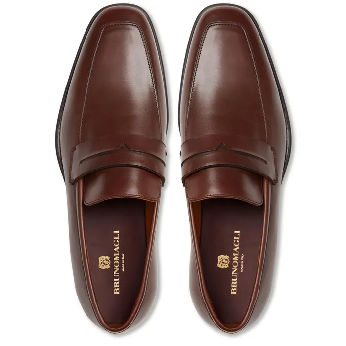 Raging Leather Penny Loafer Cognac Men Bruno Magli Loafers and Slipons