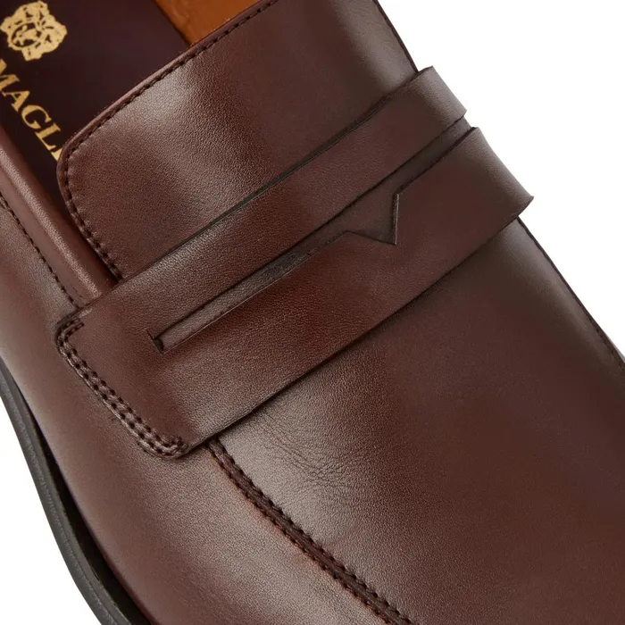 Raging Leather Penny Loafer Cognac Men Bruno Magli Loafers and Slipons