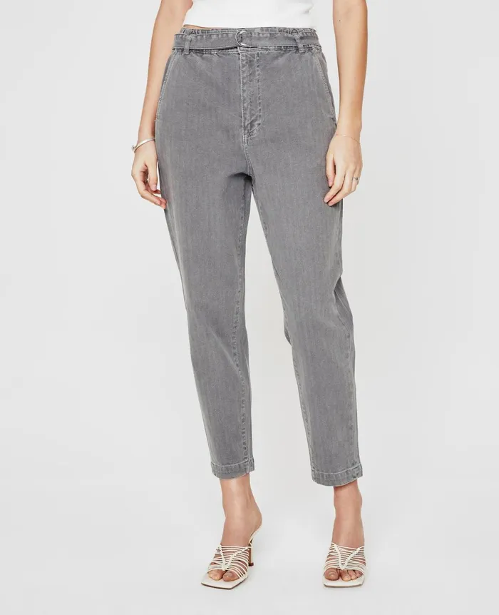Renn Paperbag Trouser Sulfur Smooth Slate Women AG Jeans Pants Renn Paperbag Trouser Sulfur Smooth Slate Women AG Jeans Pants