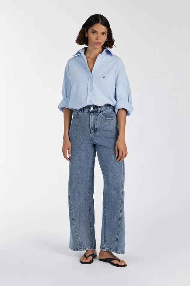 RHEA BLUE COTTON SHIRT Women DISSH Long Sleeved