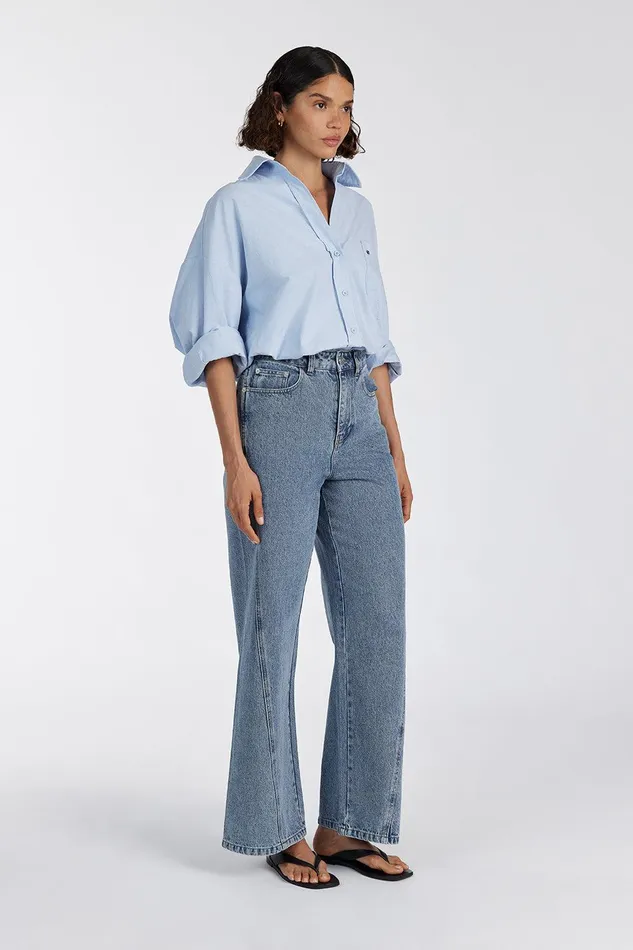 RHEA BLUE COTTON SHIRT Women DISSH Long Sleeved