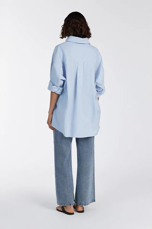 RHEA BLUE COTTON SHIRT Women DISSH Long Sleeved