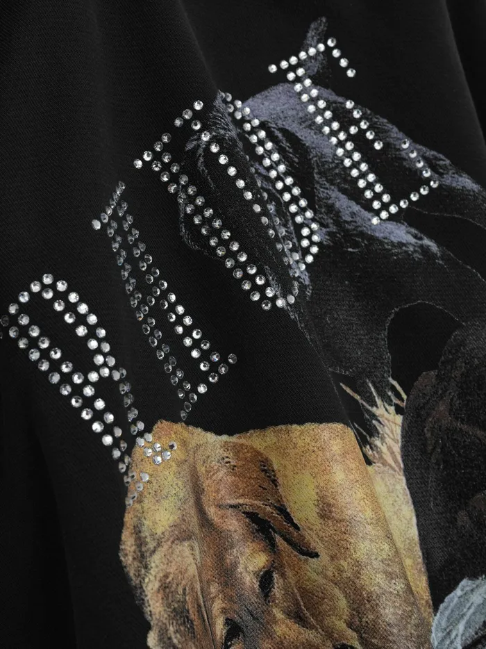 RHINESTONE HUNTING DOG HOODIE Men Rhude Sweatshirts