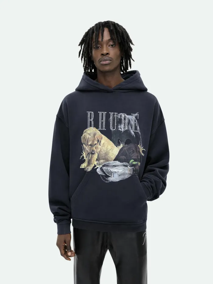 RHINESTONE HUNTING DOG HOODIE Men Rhude Sweatshirts