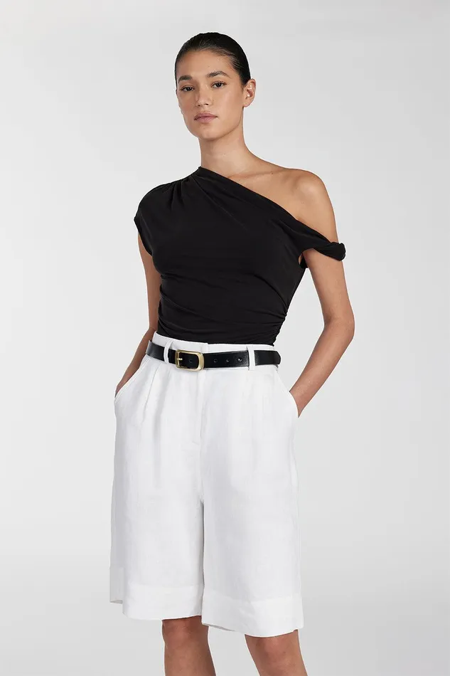 RIO WASHED BLACK DRAPED TWIST TOP Women DISSH Knitted