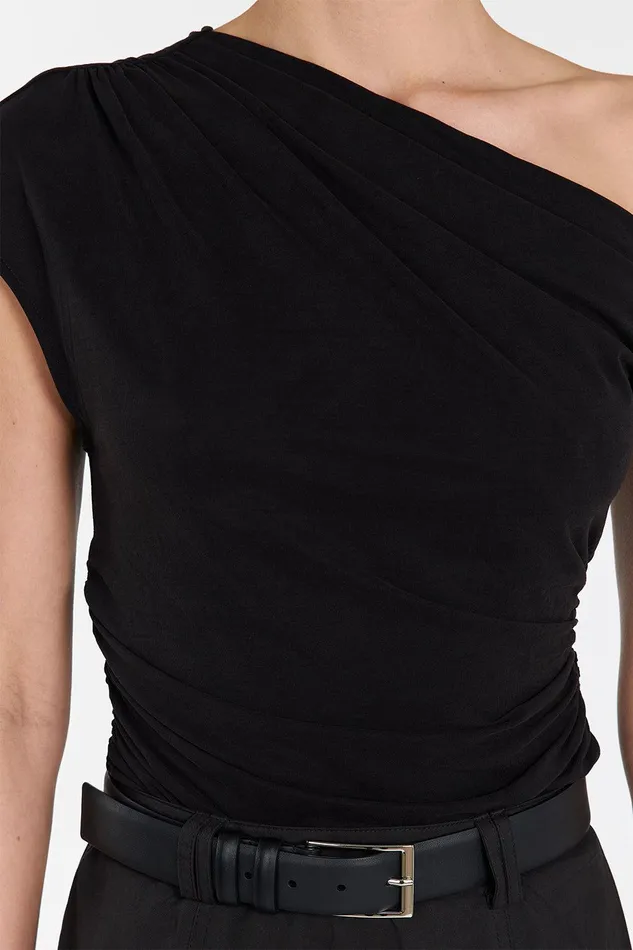 RIO WASHED BLACK DRAPED TWIST TOP Women DISSH Knitted