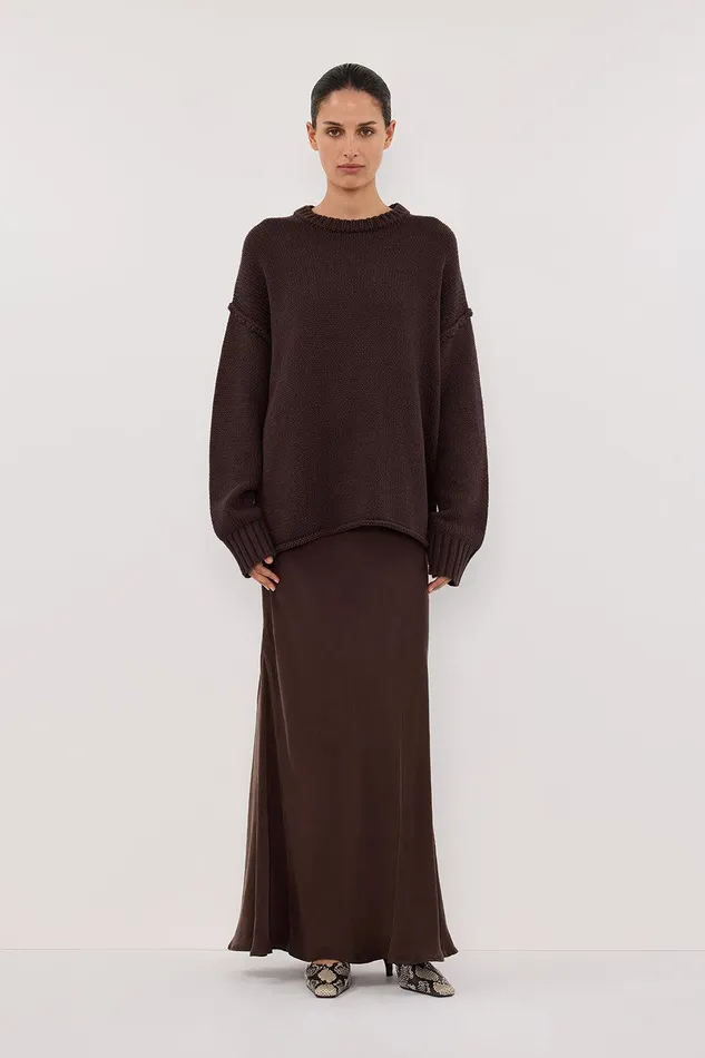 ROY CHOC LONGLINE KNIT JUMPER Women DISSH Sweaters