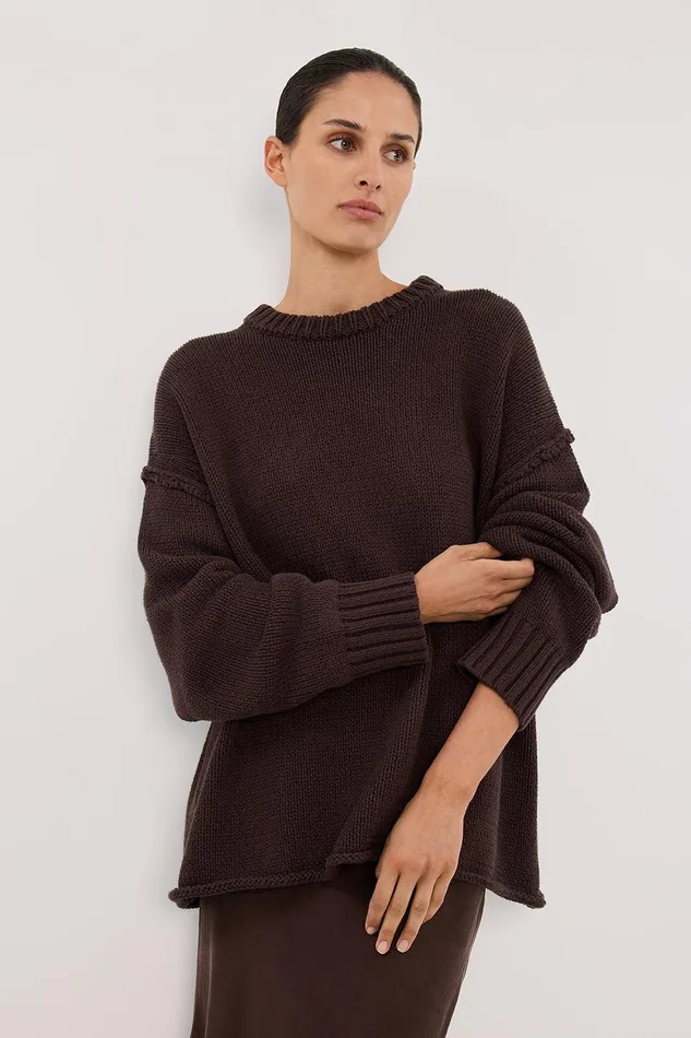 ROY CHOC LONGLINE KNIT JUMPER Women DISSH Sweaters