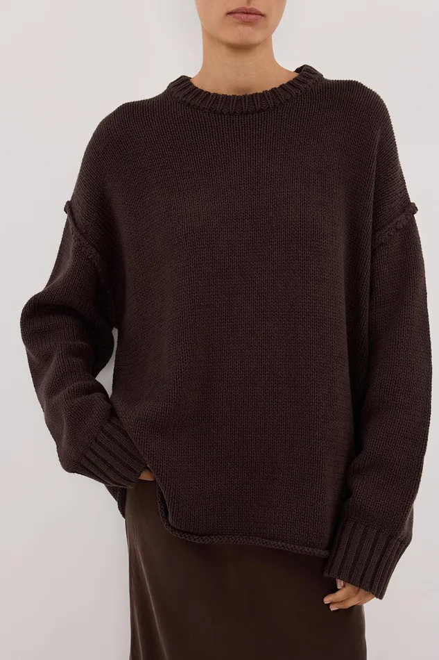 ROY CHOC LONGLINE KNIT JUMPER Women DISSH Sweaters