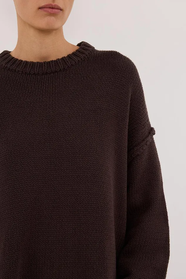 ROY CHOC LONGLINE KNIT JUMPER Women DISSH Sweaters
