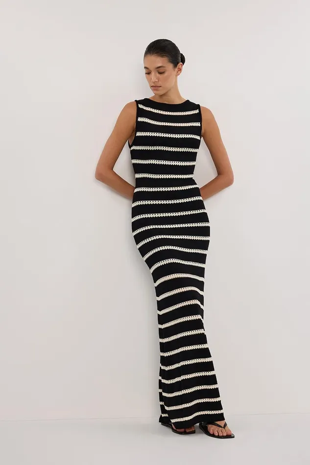 SAM STRIPE BOAT NECK MAXI DRESS Women DISSH Maxi Dresses