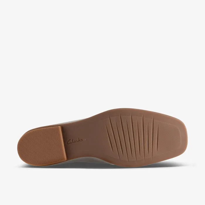 Sarafyna Iris White Leather Women Clarks SlipOns