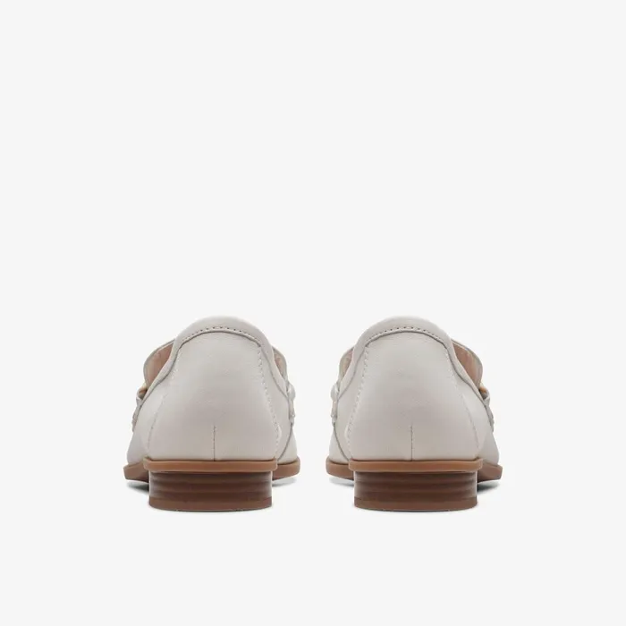 Sarafyna Iris White Leather Women Clarks SlipOns