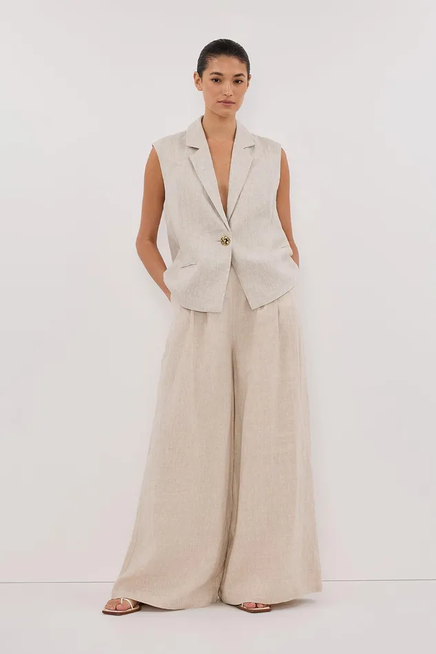 SELAH NATURAL SLEEVELESS LINEN VEST Women DISSH Vests