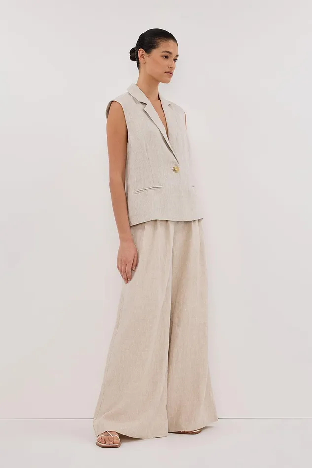 SELAH NATURAL SLEEVELESS LINEN VEST Women DISSH Vests