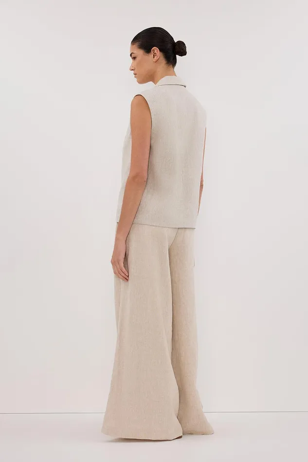 SELAH NATURAL SLEEVELESS LINEN VEST Women DISSH Vests