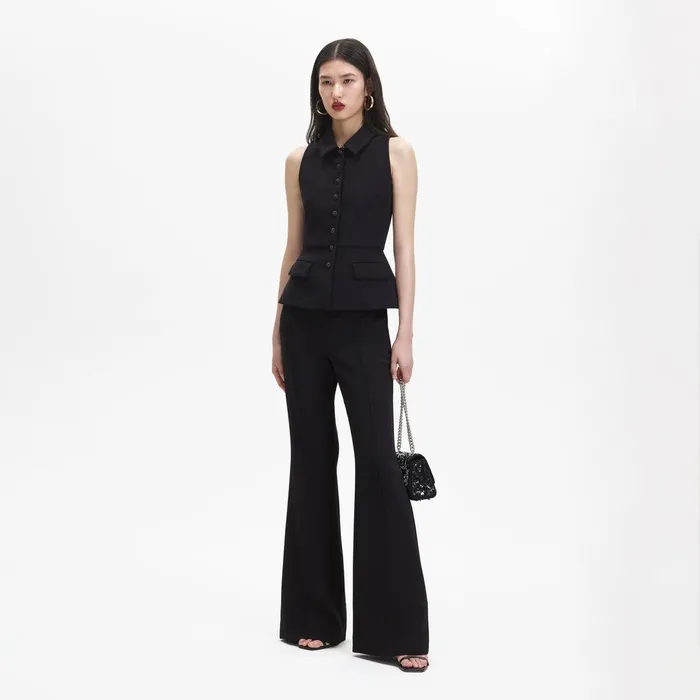 Self Portrait Bottoms Black Tailored Jumpsuit 8211 Women