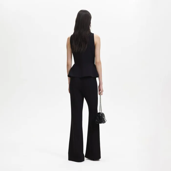 Self Portrait Bottoms Black Tailored Jumpsuit 8211 Women