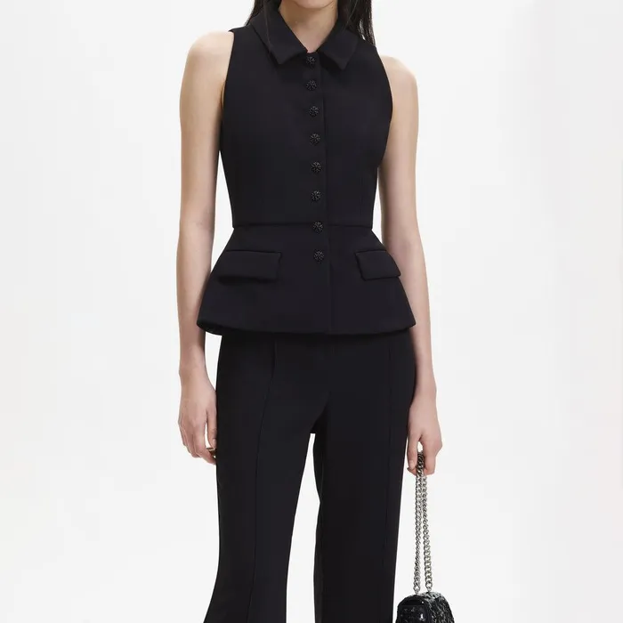 Self Portrait Bottoms Black Tailored Jumpsuit 8211 Women