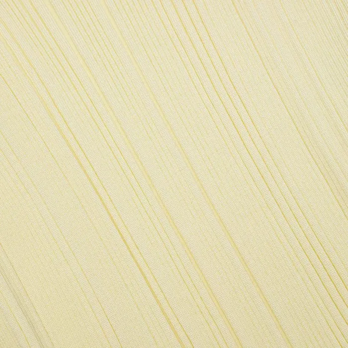 Self Portrait Bottoms Yellow Ribbed Viscose Knit Skirt 8211 Women