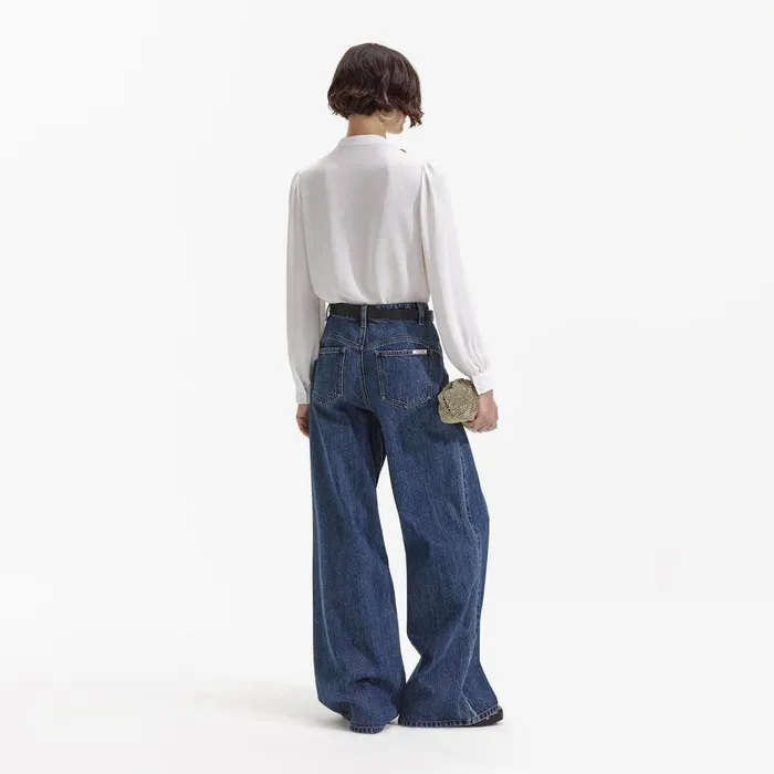 Self Portrait Denim Wide Leg Flare Denim Jeans 8211 Women