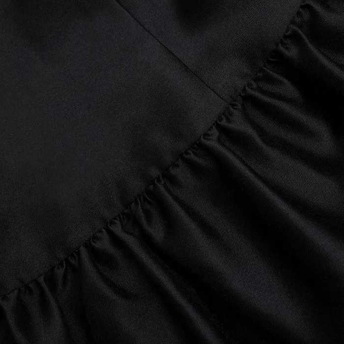 Self Portrait Dresses Black Taffeta Midi Dress 8211 Women