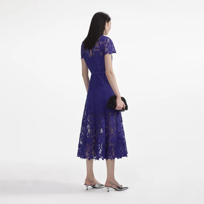Self Portrait Dresses Cobalt Lace Midi Dress 8211 Women