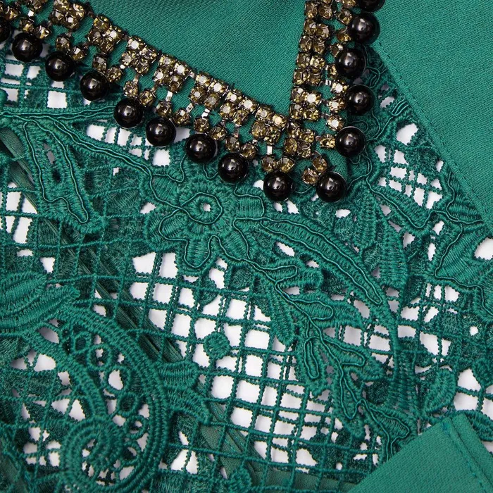 Self Portrait Dresses Green Lace Button Front Midi Dress 8211 Women