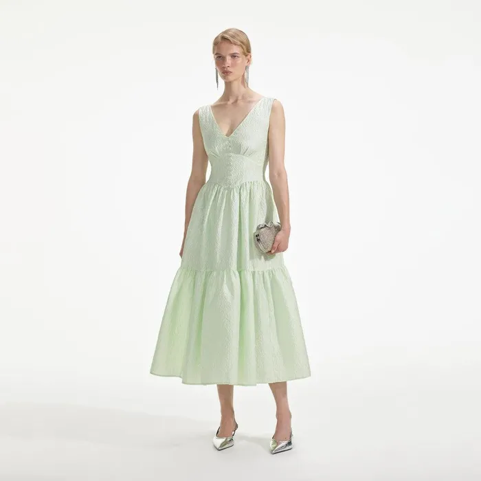 Self Portrait Dresses Mint Jacquard Midi Dress 8211 Women