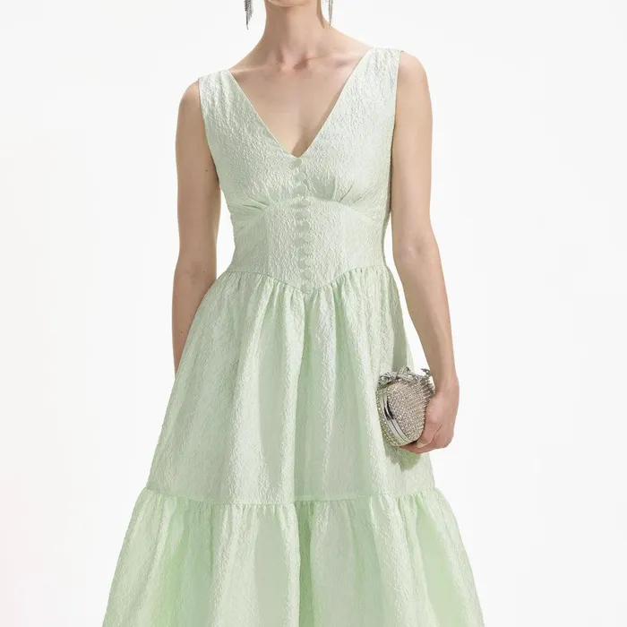 Self Portrait Dresses Mint Jacquard Midi Dress 8211 Women