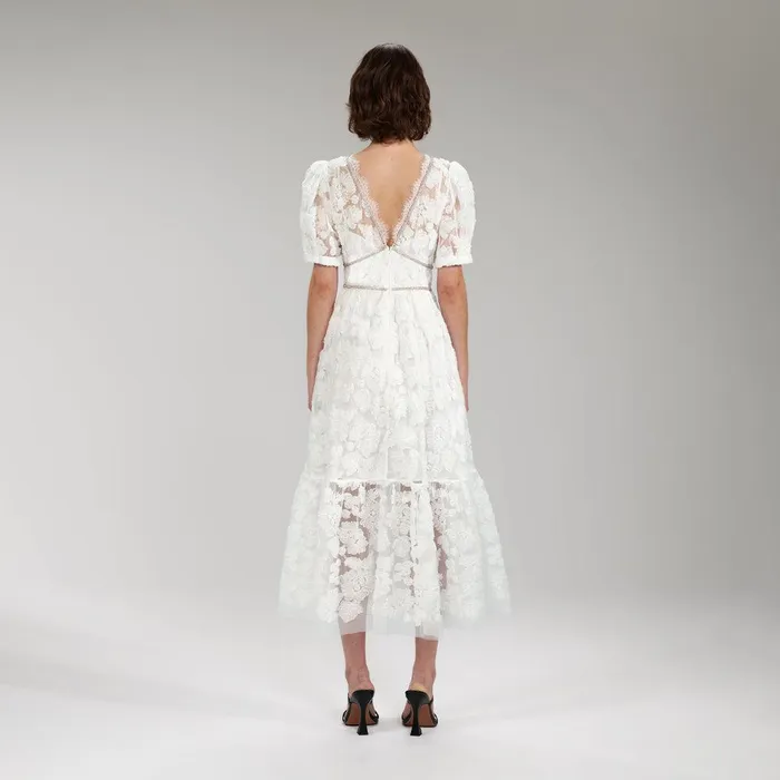Self Portrait Dresses Ribbon Lace Midi Dress 8211 Women