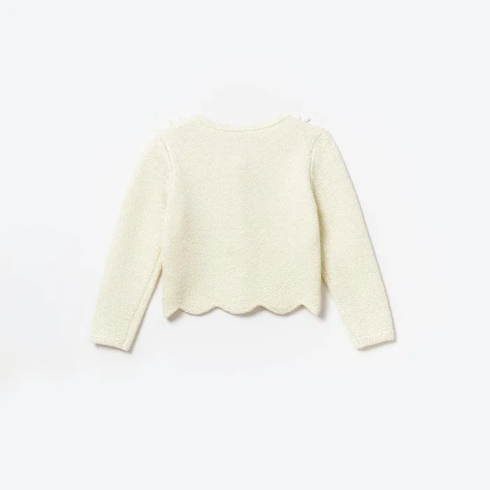 Self Portrait Knitwear Cream Knit Cardigan 8211 Kids