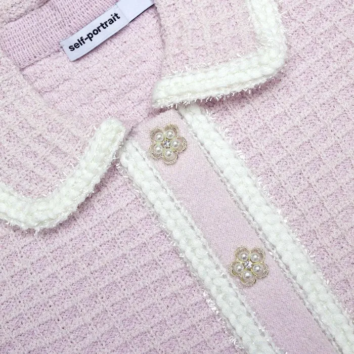 Self Portrait Knitwear Lilac Knit Cardigan 8211 Kids