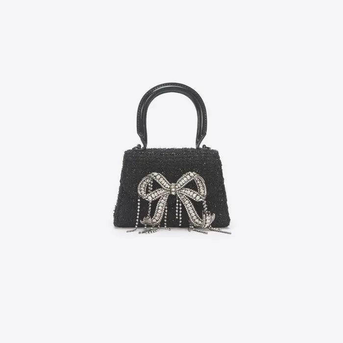 Self Portrait Micro Black Boucle Micro Bow Bag 8211 Women