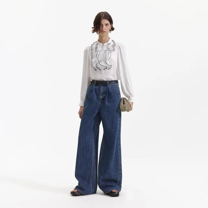 Self Portrait Tops White Viscose Blouse 8211 Women