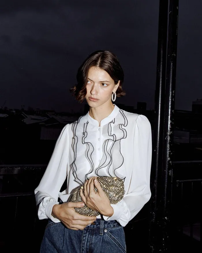 Self Portrait Tops White Viscose Blouse 8211 Women