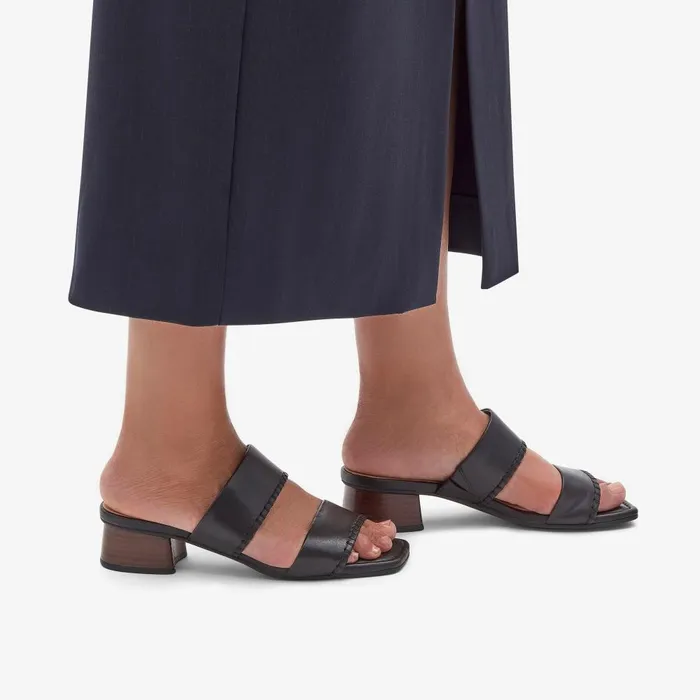 Serina 35 Mule Black Leather Women Clarks Sandals and Flip Flops