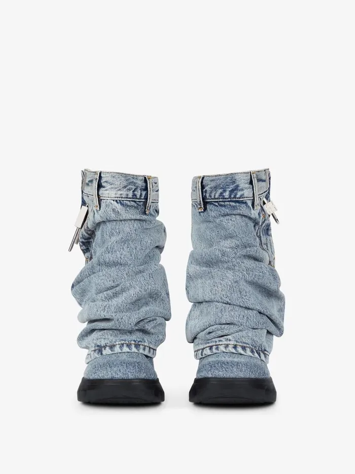 Shark Lock Biker Ankle Boots In Jeans Medium Blue Women Givenchy Shark Lock