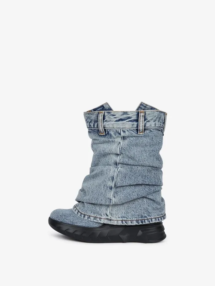 Shark Lock Biker Ankle Boots In Jeans Medium Blue Women Givenchy Shark Lock