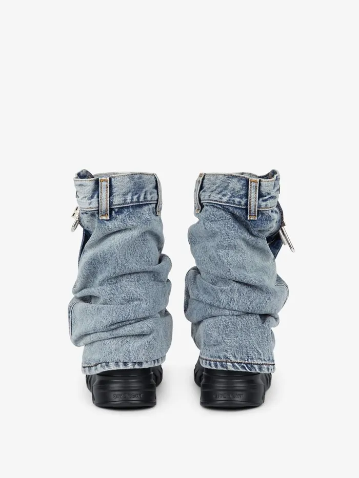Shark Lock Biker Ankle Boots In Jeans Medium Blue Women Givenchy Shark Lock