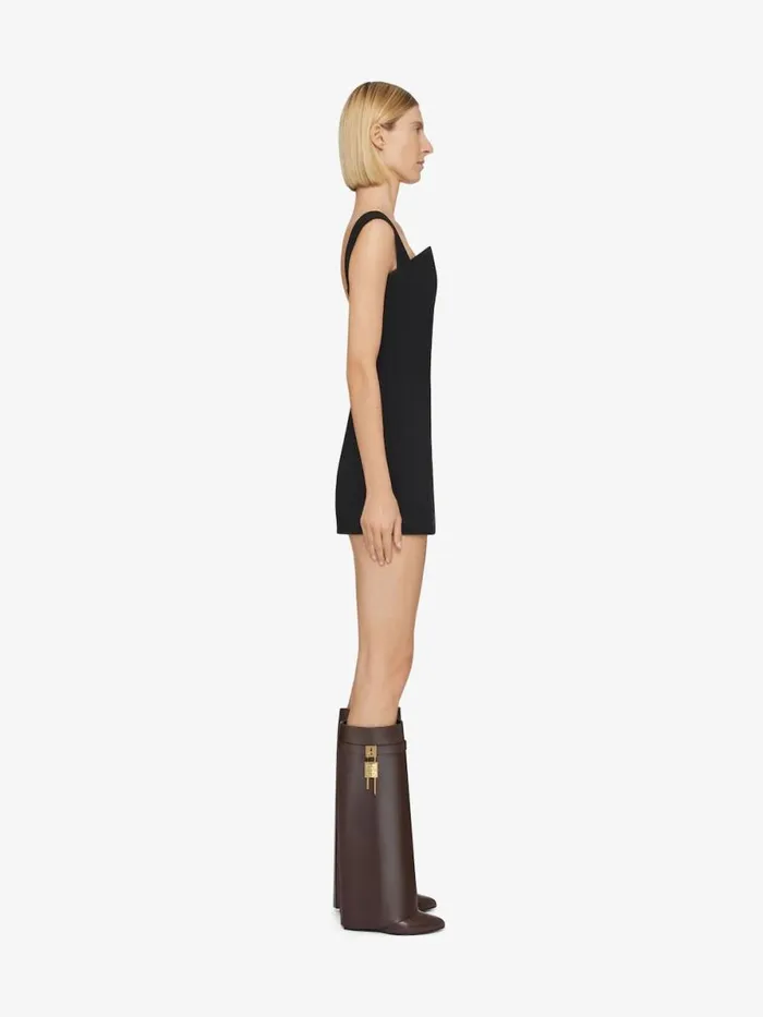 Shark Lock Boots In Leather Ebony Brown Women Givenchy Shark Lock
