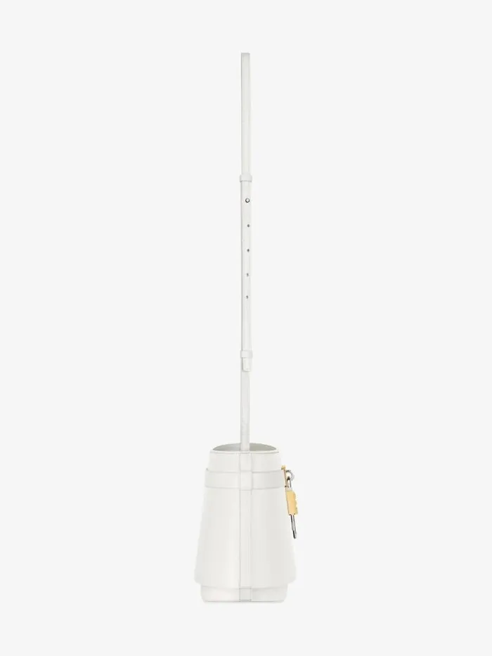 Shark Lock Bucket Bag In Box Leather Ivory Women Givenchy Crossbody Bags