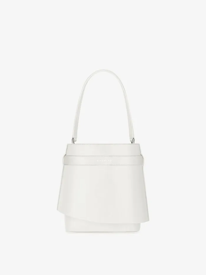 Shark Lock Bucket Bag In Box Leather Ivory Women Givenchy Crossbody Bags